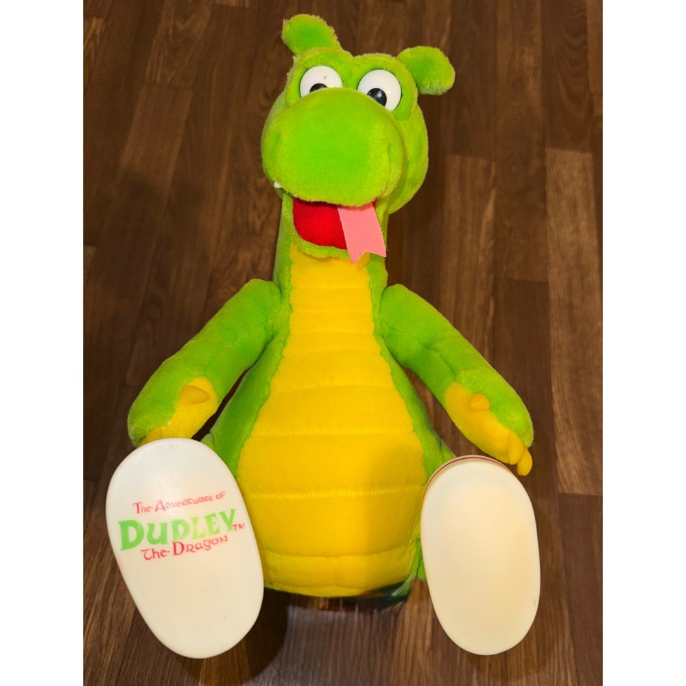 Vintage The Adventures of‎ Dudley the Dragon Plush Green Stuffed Toy 90s TV Show